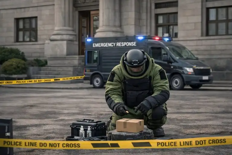 Pyrotechnician on street